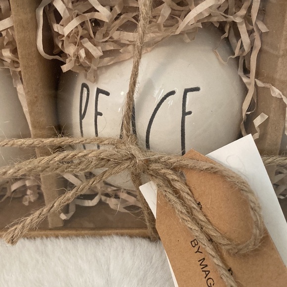 Rae Dunn Joy Peace Love Ceramic Ornaments - Picture 3 of 7